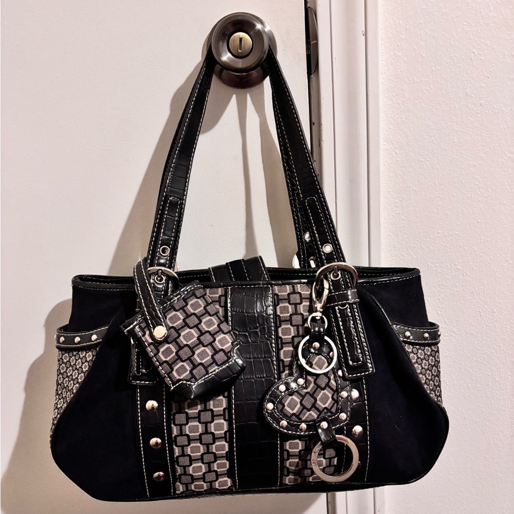 Stylish Black and Gray Handbag